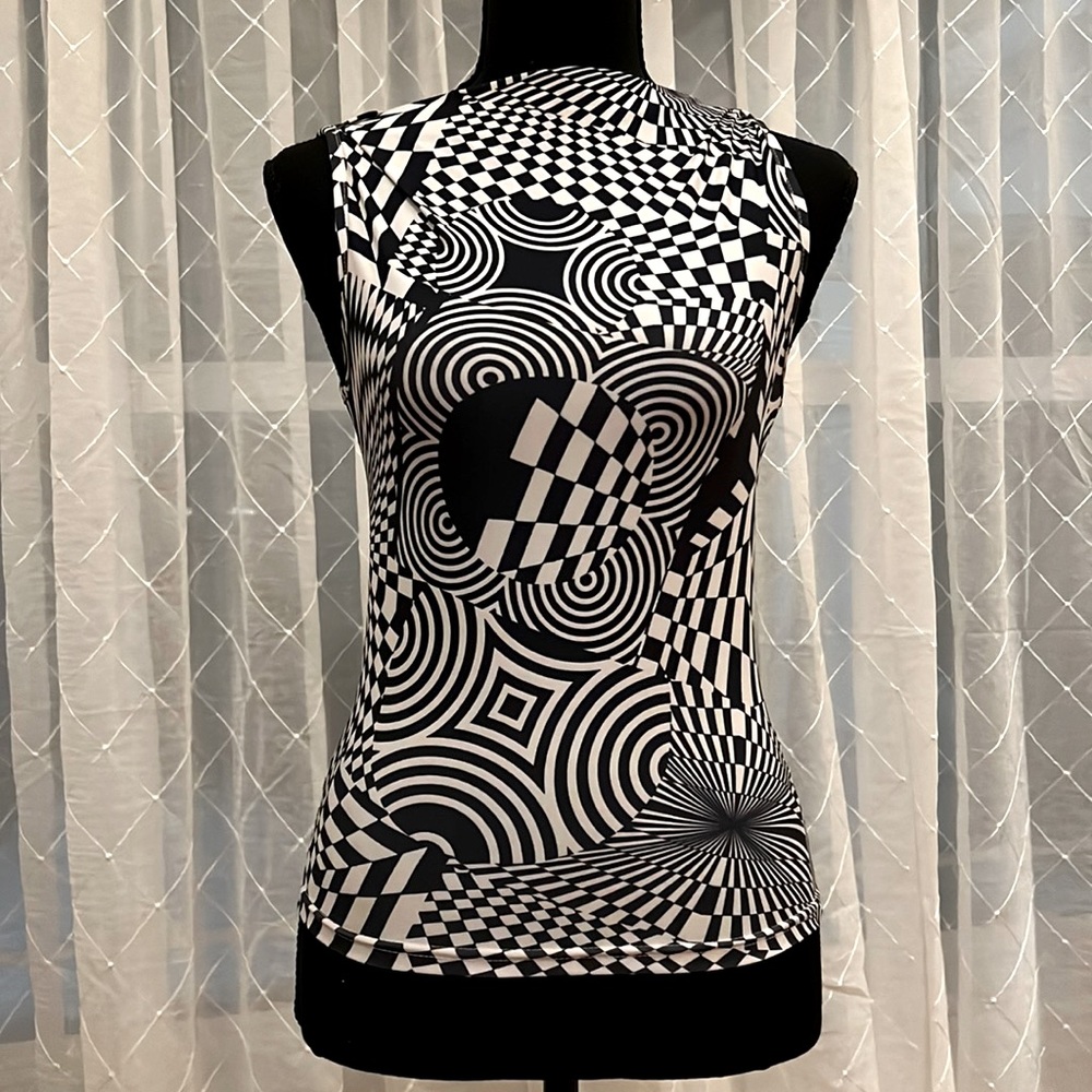 Kiki Riki sleeveless black and white top. Size small